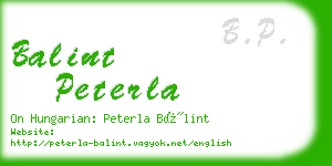 balint peterla business card